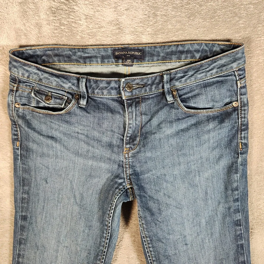 Banana Republic Bootcut Jeans‎ Men 10R Good Frayed Hem Stretch Denim FRAYED HEEL